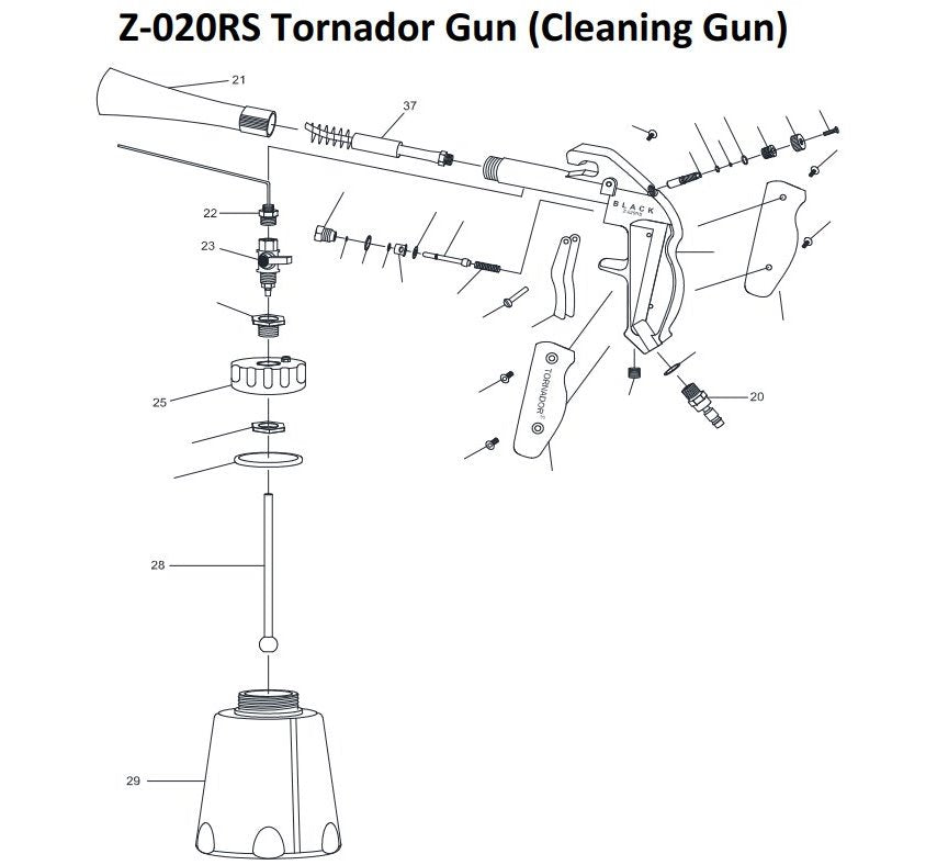 ABACUS Tornador Black Z-020RS Reinigingsset – Met Rotador Adapter, Kunststofreiniger En Textielreiniger, 5L Elk, Gebruiksklaar
